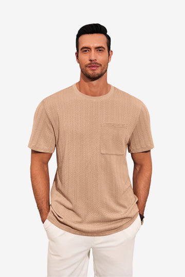Runcati Mens Light Brown Short Sleeve T-Shirts