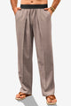 Runcati Mens Brown Casual Linen Pants