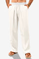 Runcati Mens White Casual Linen Pants