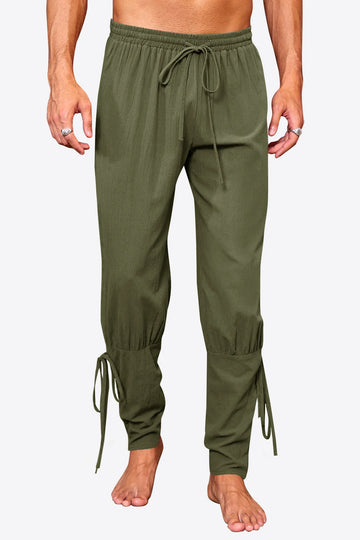 Runcati Mens Army Green Medieval Ankle Pants