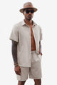 Runcati Mens Apricot Linen Short Sleeve 2 Piece Sets