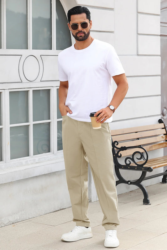Runcati Mens Apricot Casual Pants