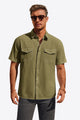 Runcati Mens Army Green Button Down Shirts
