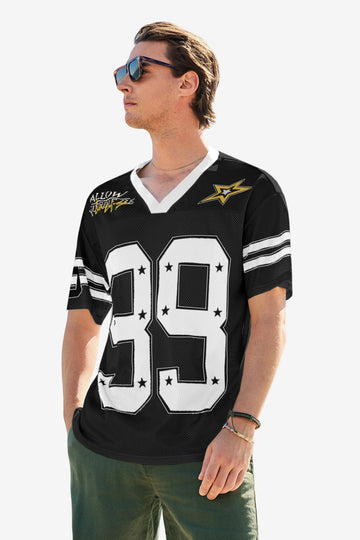 Runcati Mens Black Oversized Jersey Y2k Baggy T-Shirt