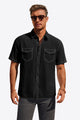 Runcati Mens Black Button Down Shirts