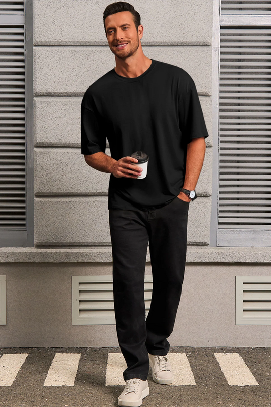 Runcati Mens Black Casual T-Shirts