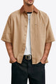 Runcati Mens Brown Button Down Shirt