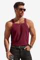 Runcati Mens Burgundy Ribbed Knit Tank Tops