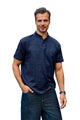 Runcati Mens Dark Blue Casual Henley Shirt