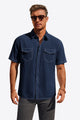 Runcati Mens Dark Blue Button Down Shirts