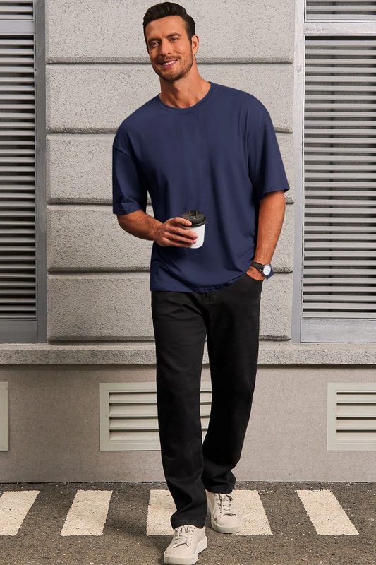 Runcati Mens Dark Blue Casual T-Shirts