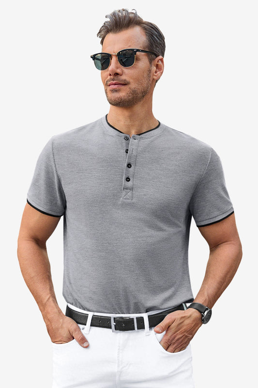 Runcati Mens Grey Henley Shirts