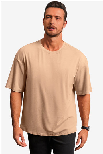Runcati Mens Khaki Casual T-Shirts