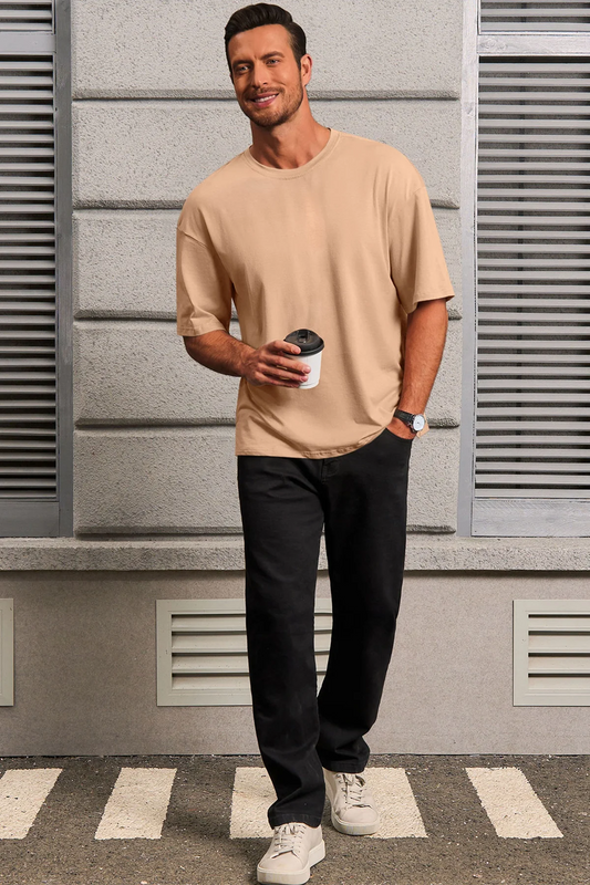 Runcati Mens Khaki Casual T-Shirts