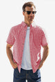 Runcati Mens Red Plaid Shirt