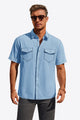 Runcati Mens Sky Blue Button Down Shirts