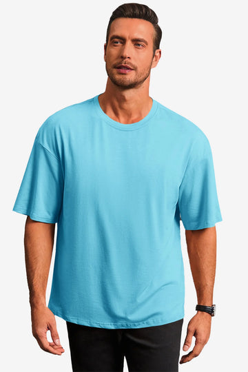 Runcati Mens Sky Blue Casual T-Shirts