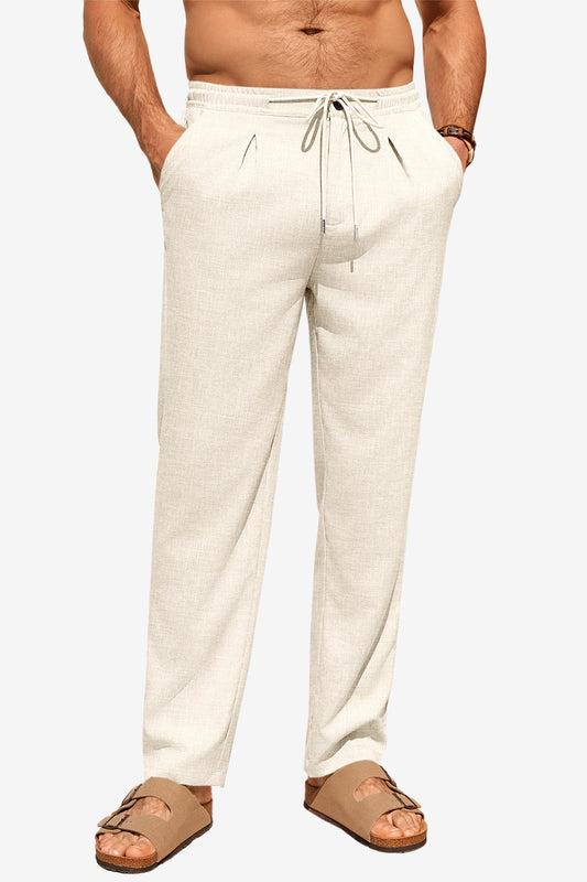 Runcati Apricot Casual Linen Pants