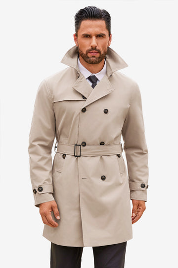 Runcati Apricot Double Breasted Trench Coat