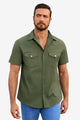 Runcati Army Green Casual Summer Shirt