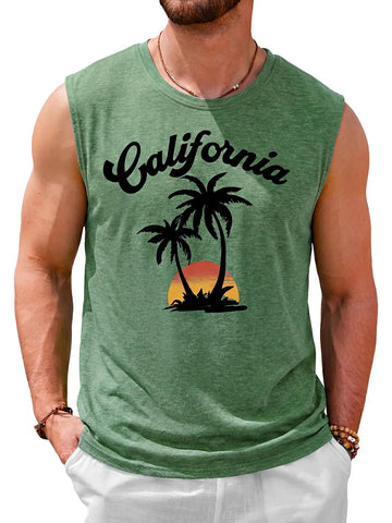 Runcati Army Green Casual Tank Tops
