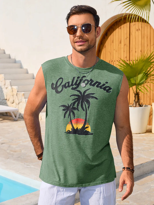 Runcati Army Green Casual Tank Tops