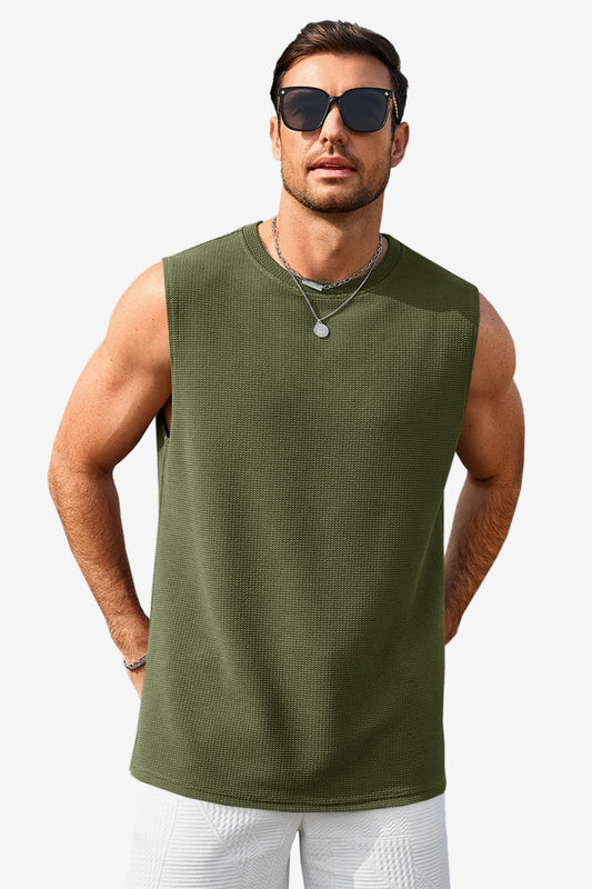 Runcati Army Green Gym Muscle Tank Tops