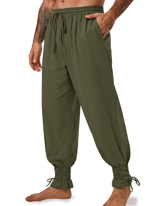 Runcati Army Green Lace Up Ankle Pants