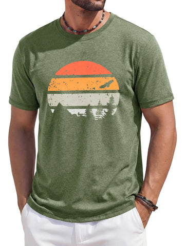 Runcati Army Green Short Sleeve T-Shirts