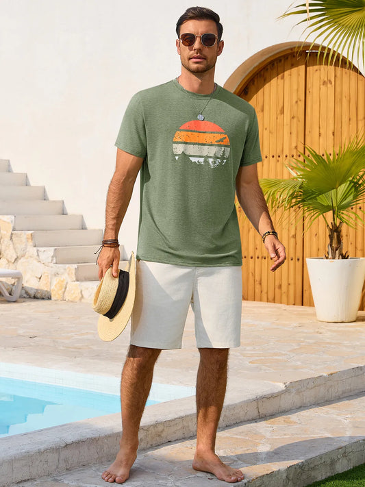 Runcati Army Green Short Sleeve T-Shirts