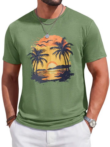 Runcati Army Green Short Sleeve T-Shirts