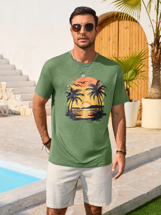 Runcati Army Green Short Sleeve T-Shirts