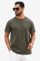 Runcati Army Green Vintage Crew T-Shirts