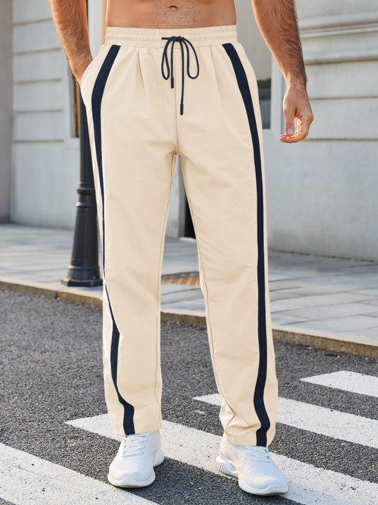 Runcati Beige Straight Leg Track Pants