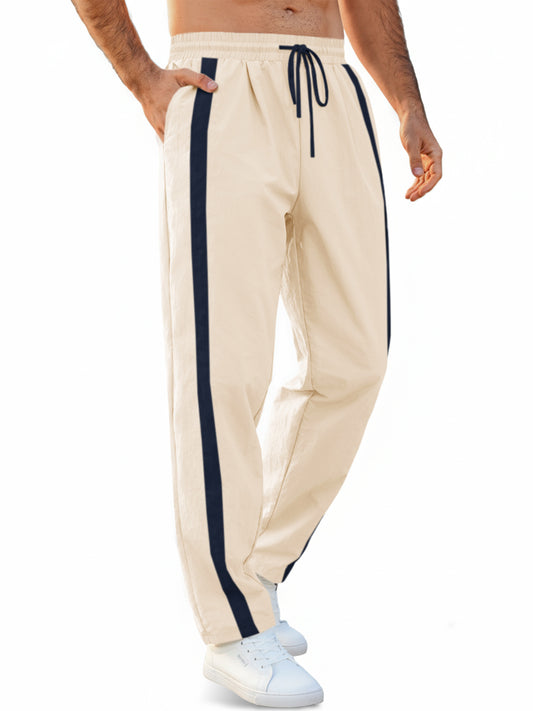 Runcati Beige Straight Leg Track Pants