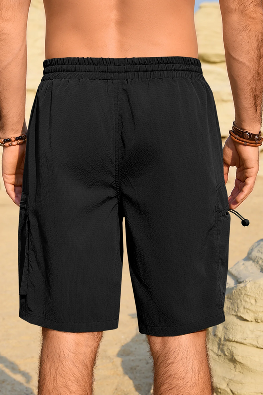 Runcati Black Cargo Shorts