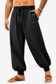 Runcati Mens Black Casual Harem Pants