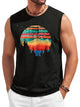 Runcati Black Casual Tank Tops