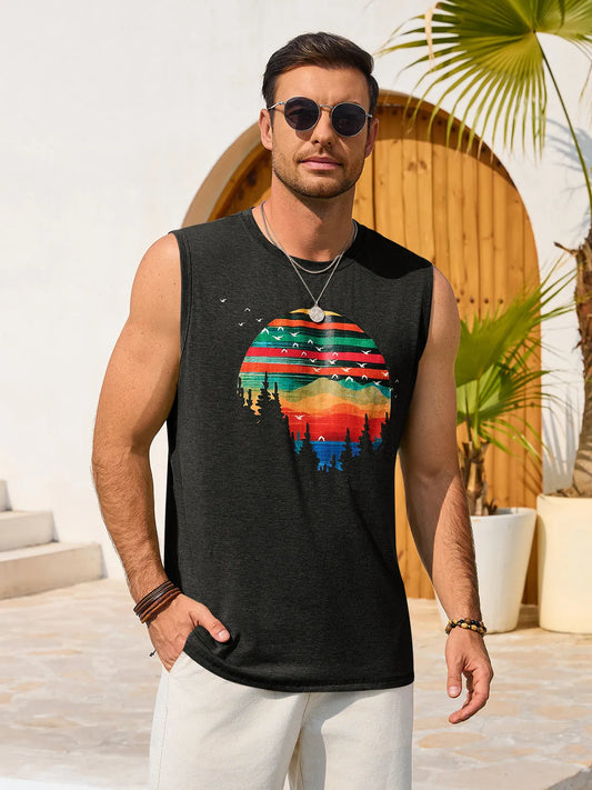 Runcati Black Casual Tank Tops