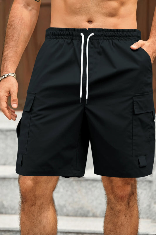 Runcati Black Casual Work Shorts