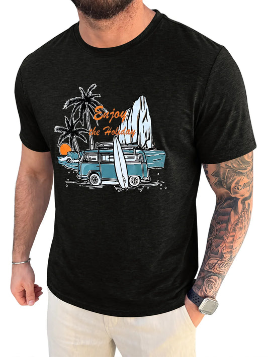 Runcati Black Crew Neck Casual Shirt