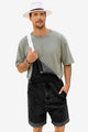 Runcati Black Denim Bib Overall Shorts