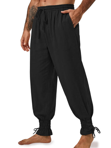 Runcati Black Lace Up Ankle Pants