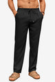 Runcati Black Linen Casual Pants