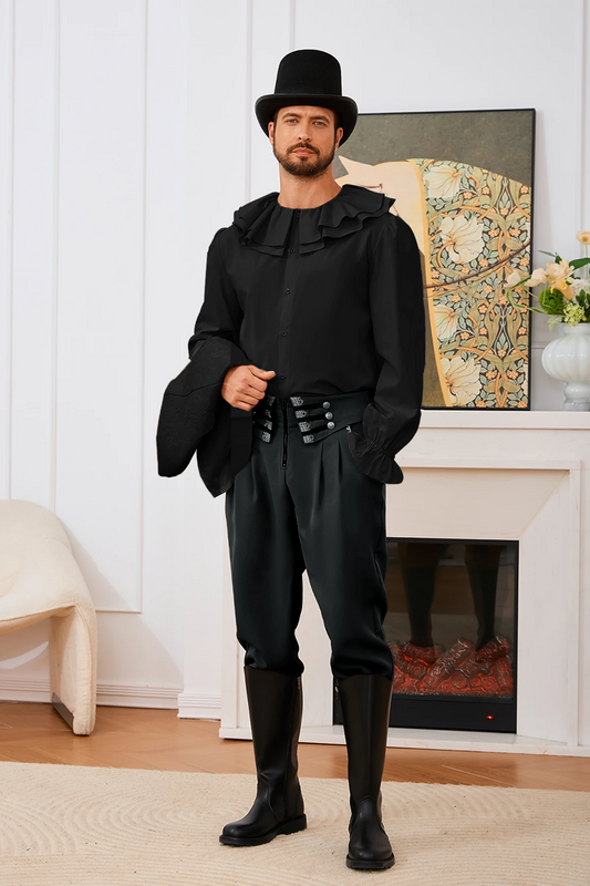 Runcati Black Medieval Pirate Shirt