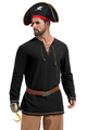 Runcati Black Pirate Tunic Shirt