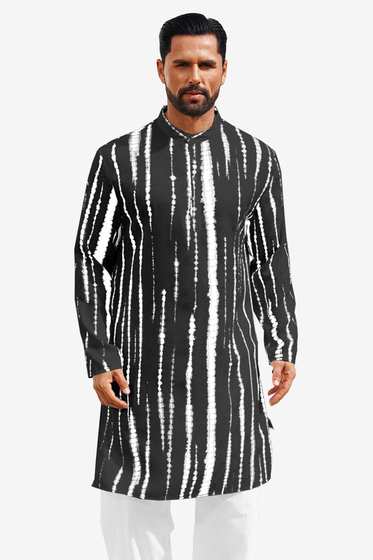 Runcati Black Print Kaftan Shirt