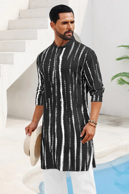 Runcati Black Print Kaftan Shirt