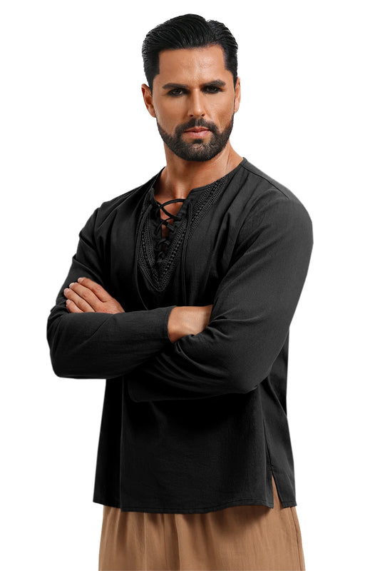 Runcati Black Renaissance Pirate Shirt