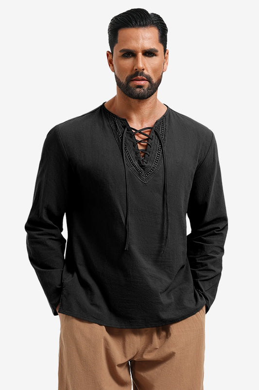 Runcati Black Renaissance Pirate Shirt